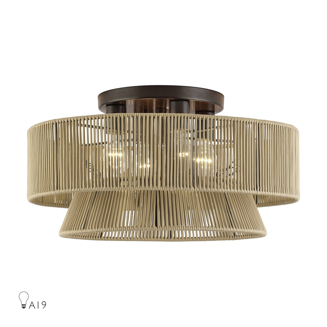 4 Light English Bronze Extra Large Semi-Flush by Livex Lighting