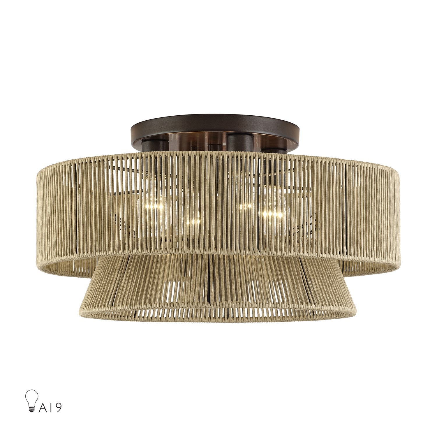 4 Light English Bronze Extra Large Semi-Flush by Livex Lighting