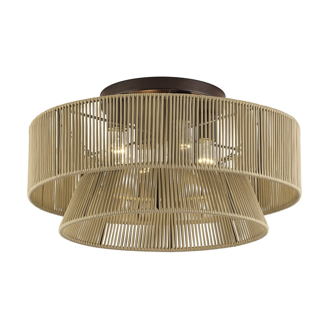 4 Light English Bronze Extra Large Semi-Flush