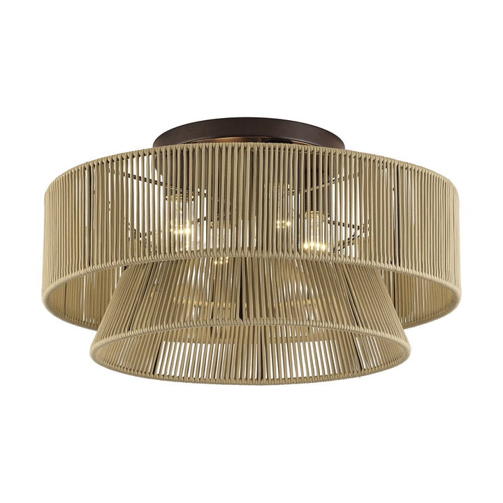 4 Light English Bronze Extra Large Semi-Flush