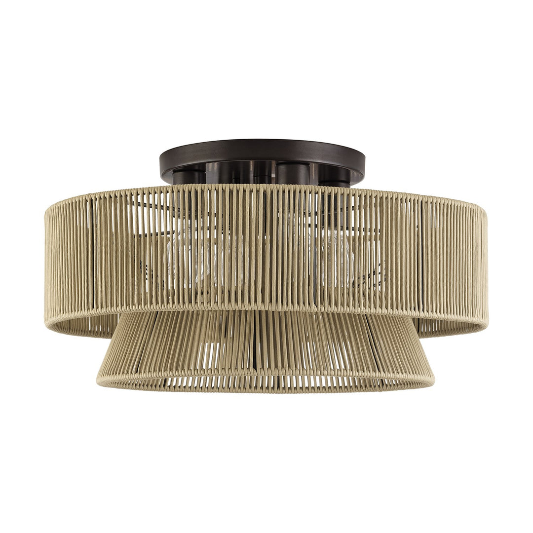 4 Light English Bronze Extra Large Semi-Flush