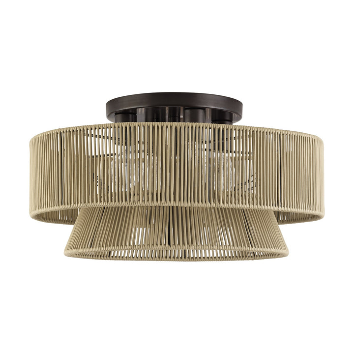 4 Light English Bronze Extra Large Semi-Flush