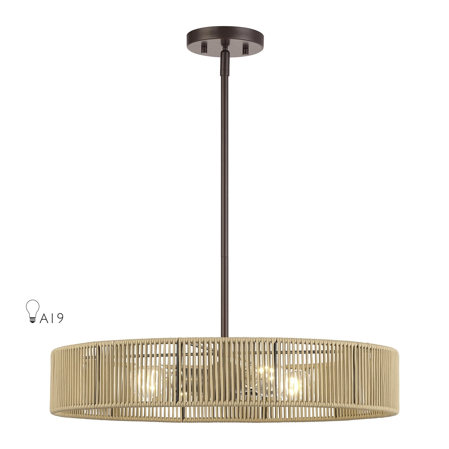 4 Light English Bronze Pendant by Livex Lighting