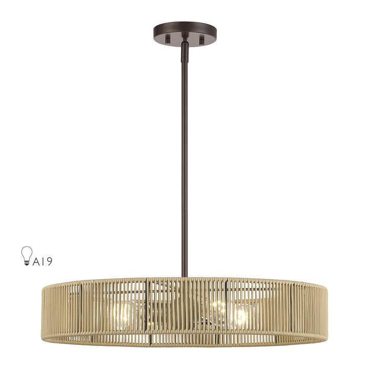 4 Light English Bronze Pendant by Livex Lighting