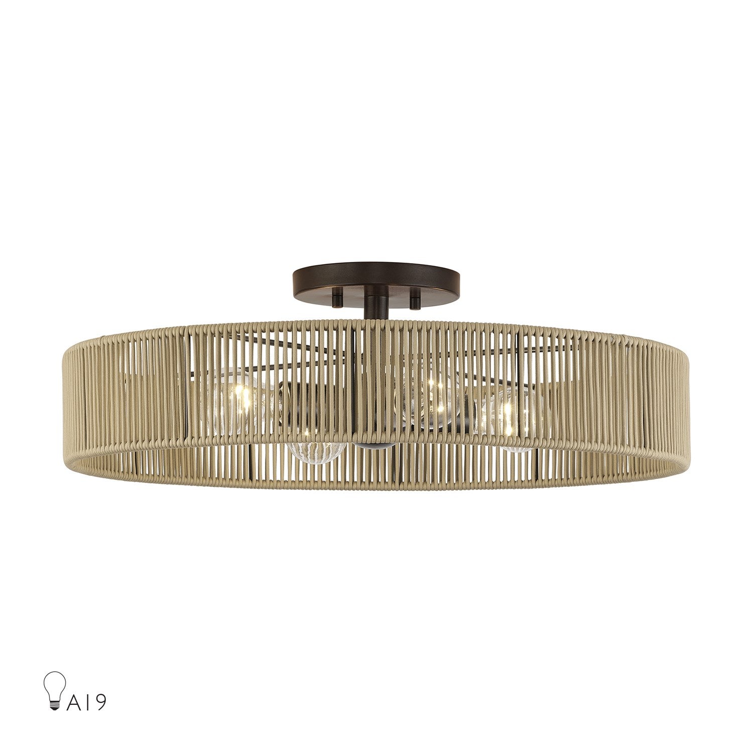 4 Light English Bronze Extra Large Semi-Flush by Livex Lighting