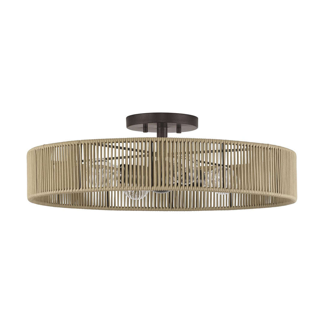 4 Light English Bronze Extra Large Semi-Flush
