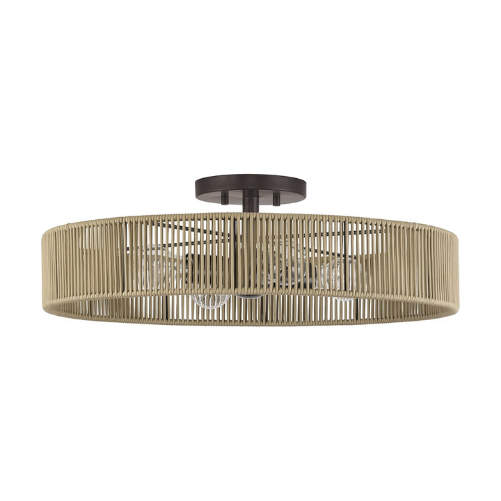 4 Light English Bronze Extra Large Semi-Flush