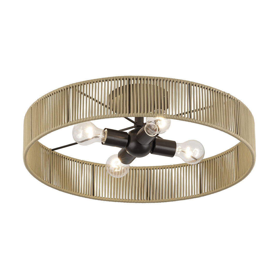 4 Light English Bronze Extra Large Semi-Flush