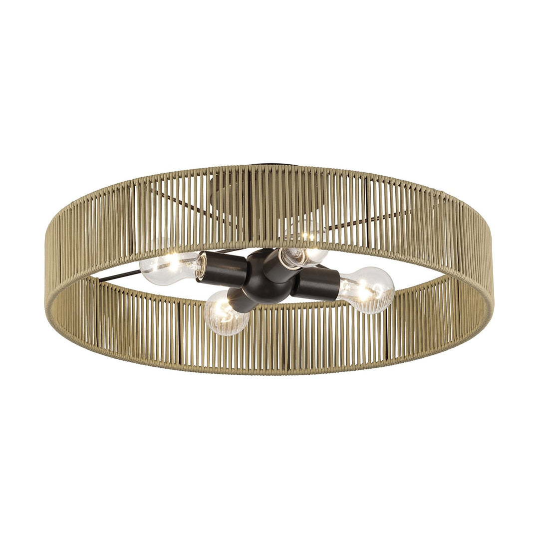 4 Light English Bronze Extra Large Semi-Flush