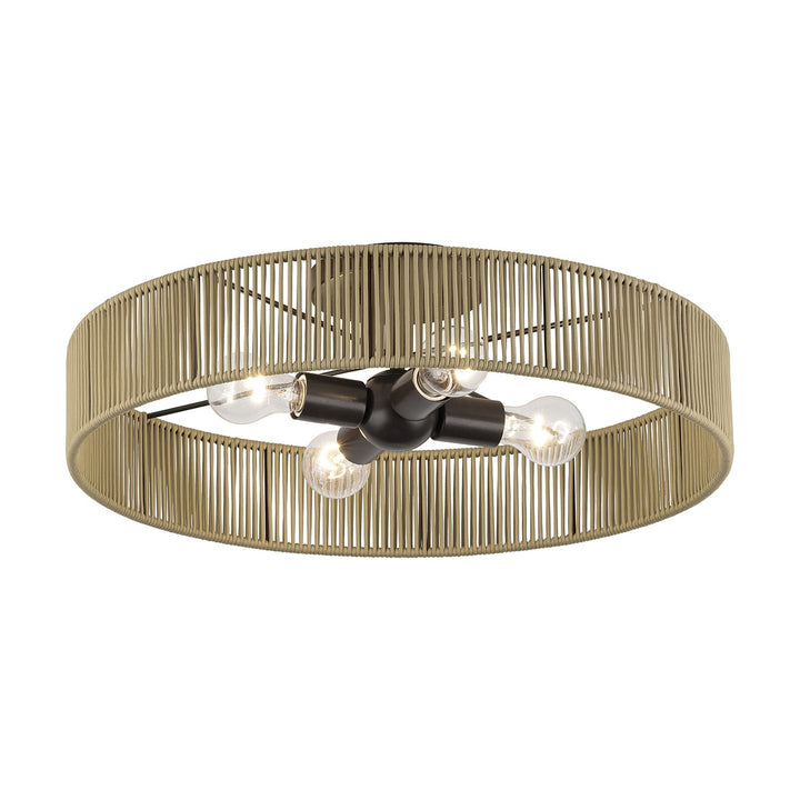 4 Light English Bronze Extra Large Semi-Flush