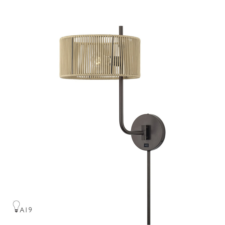 1 Light English Bronze Swing Arm Wall Lamp by Livex Lighting