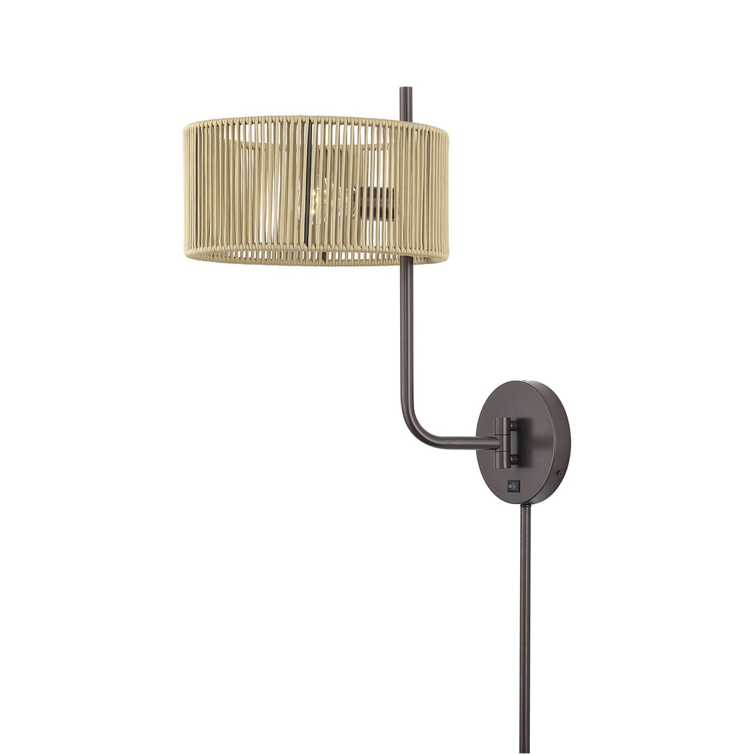 1 Light English Bronze Swing Arm Wall Lamp