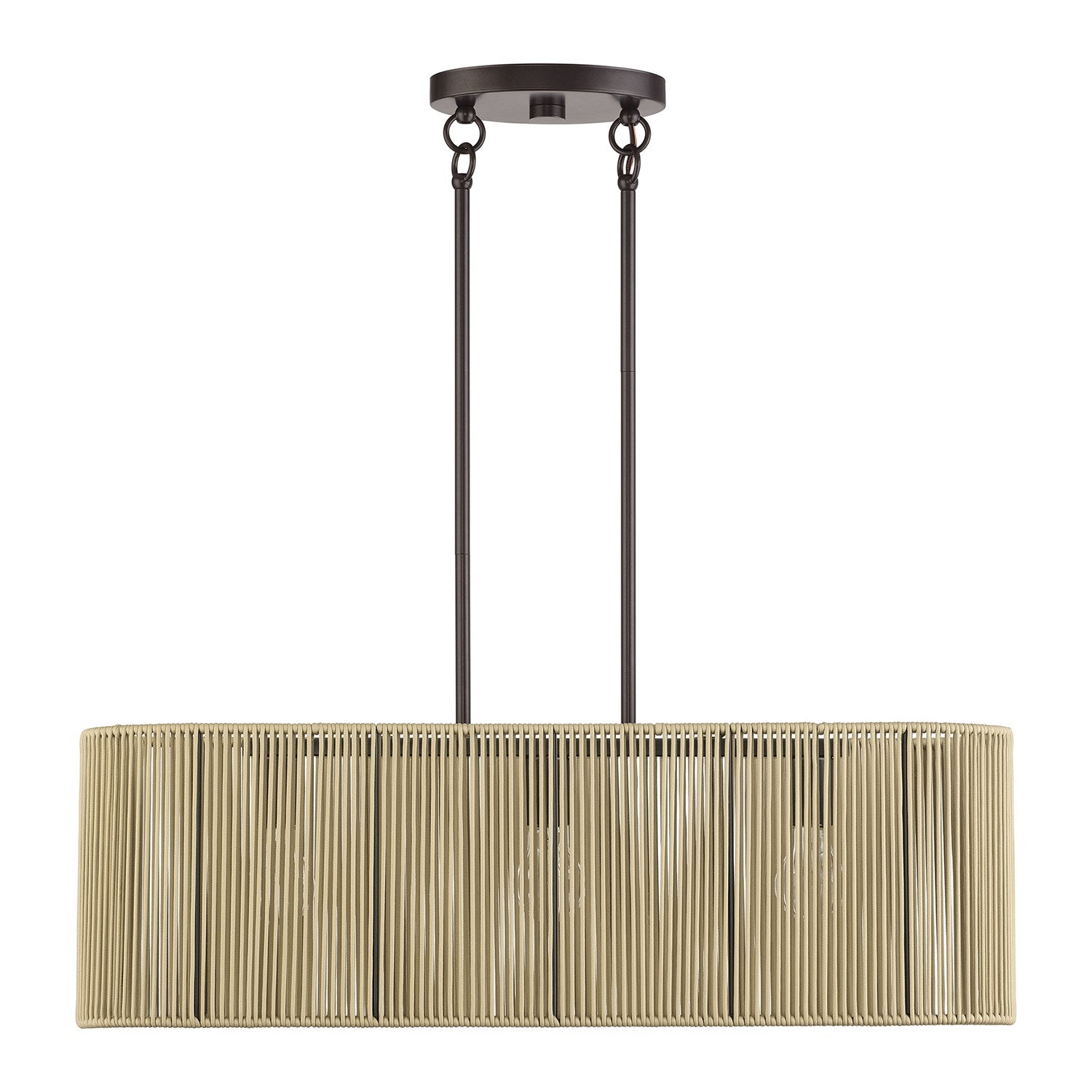 3 Light English Bronze Medium Linear Chandelier