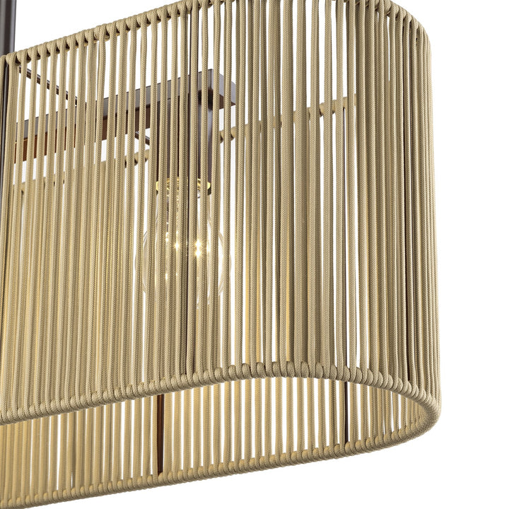 3 Light English Bronze Medium Linear Chandelier