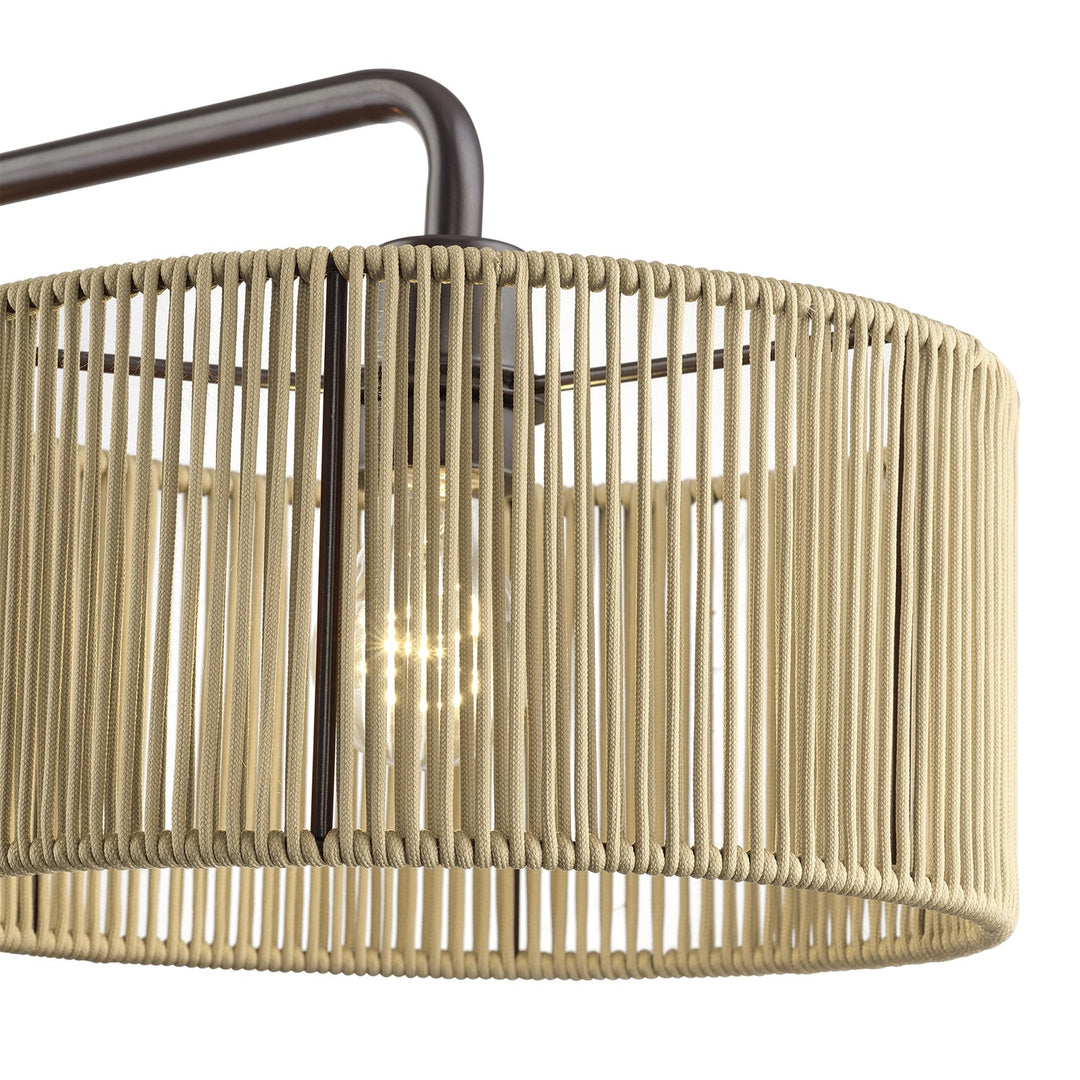 3 Light English Bronze Extra Large Linear Chandelier