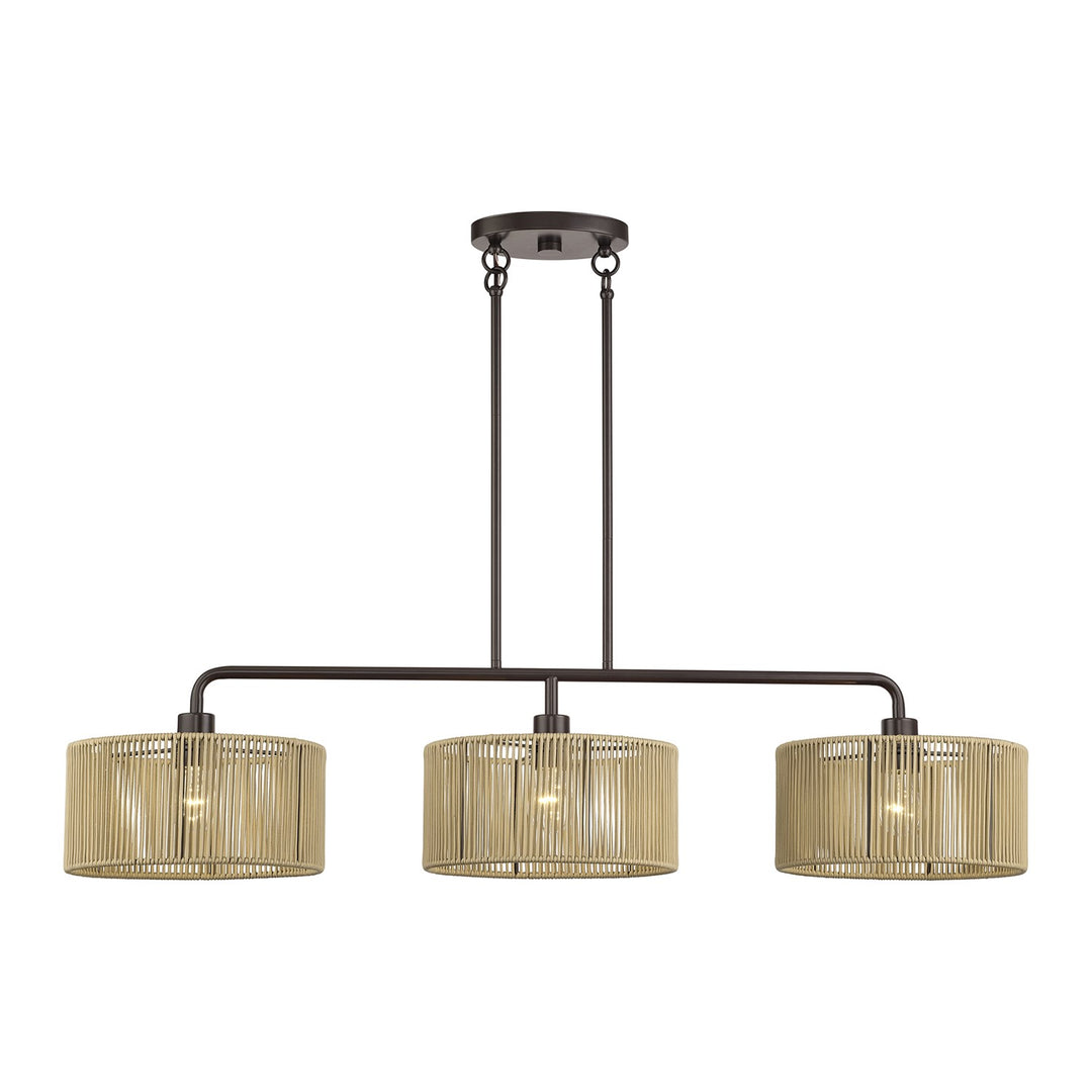 3 Light English Bronze Extra Large Linear Chandelier
