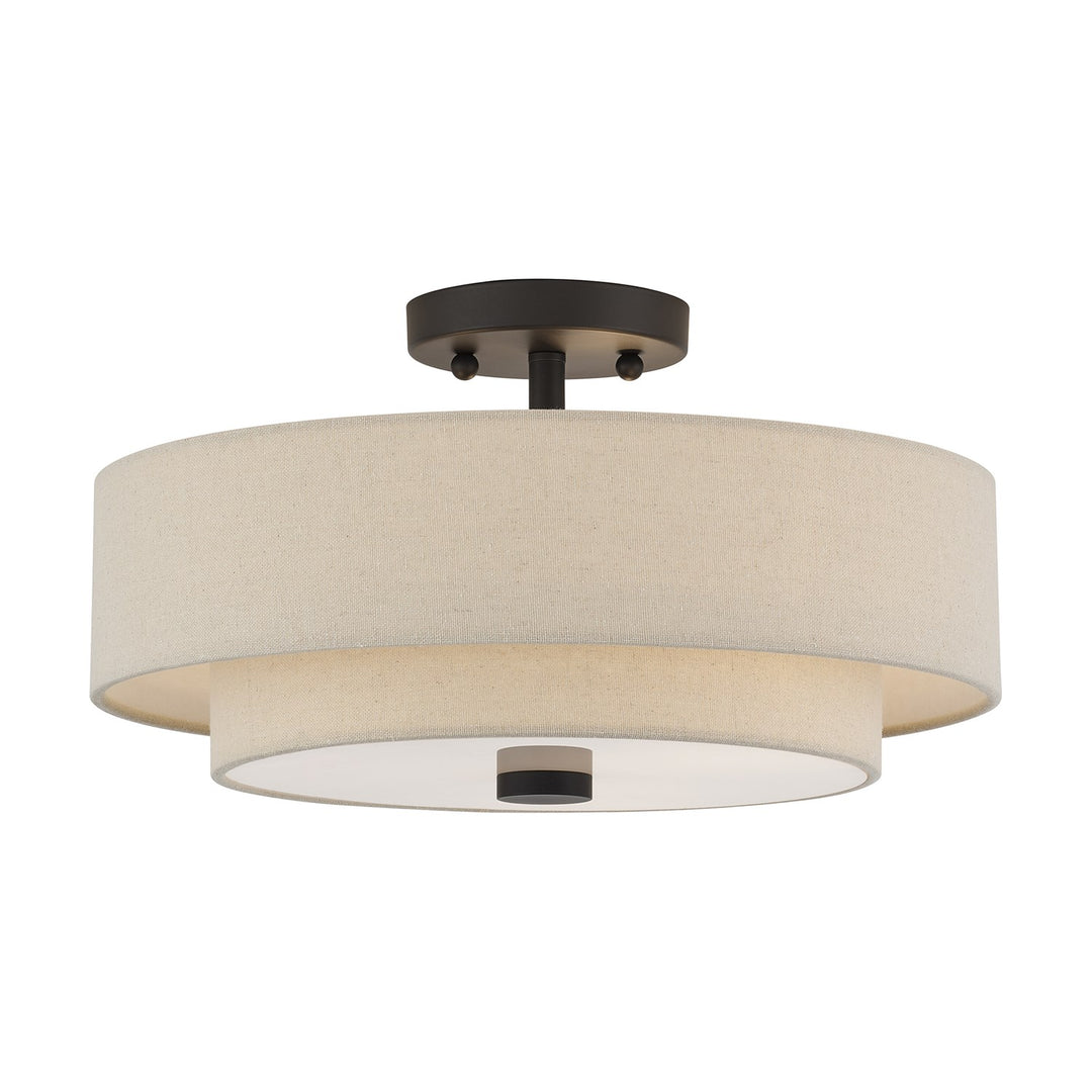 3 Light Bronze Large Semi-Flush by Livex Lighting