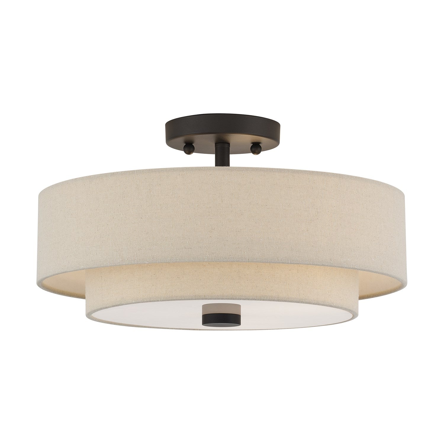 3 Light Bronze Large Semi-Flush by Livex Lighting