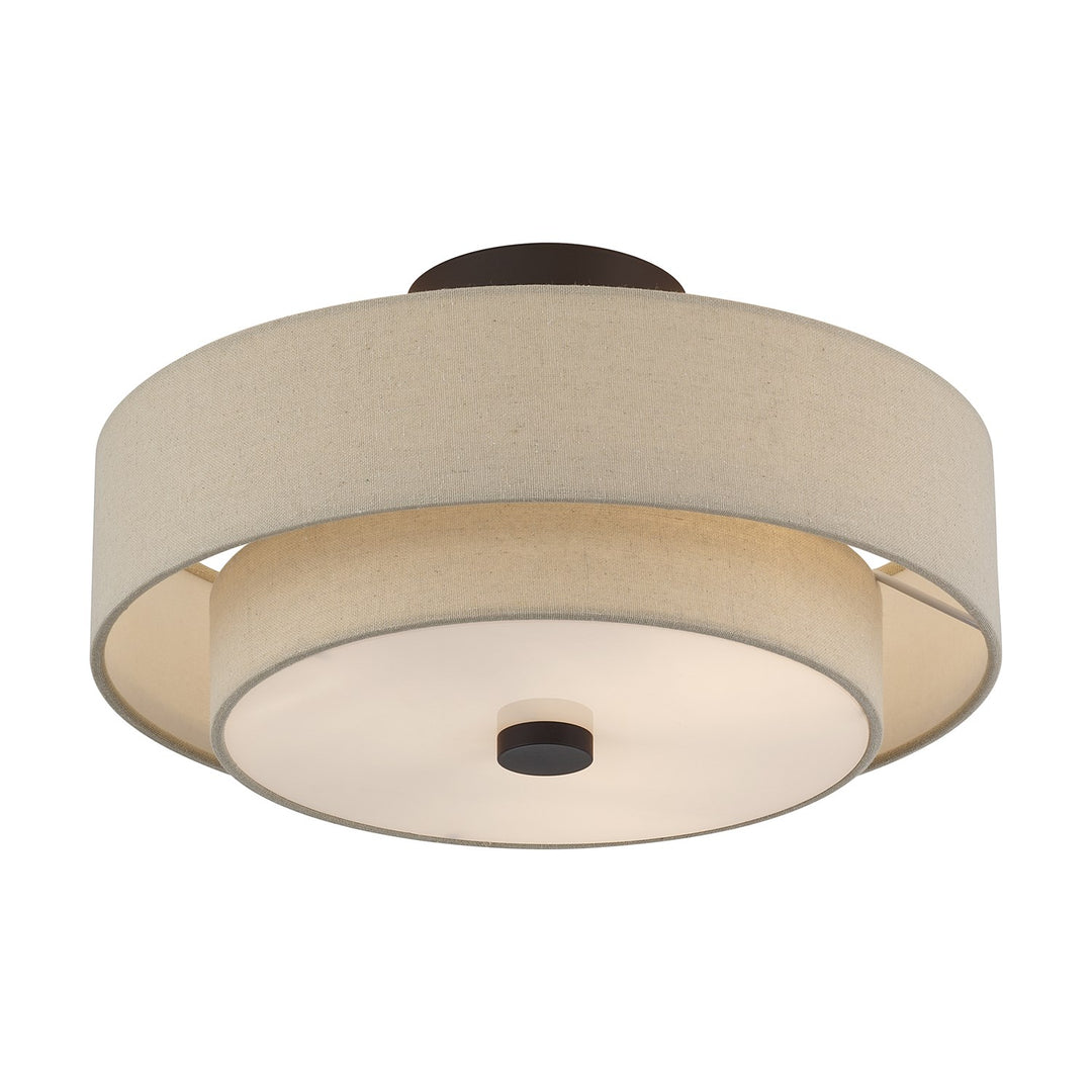 3 Light Bronze Large Semi-Flush