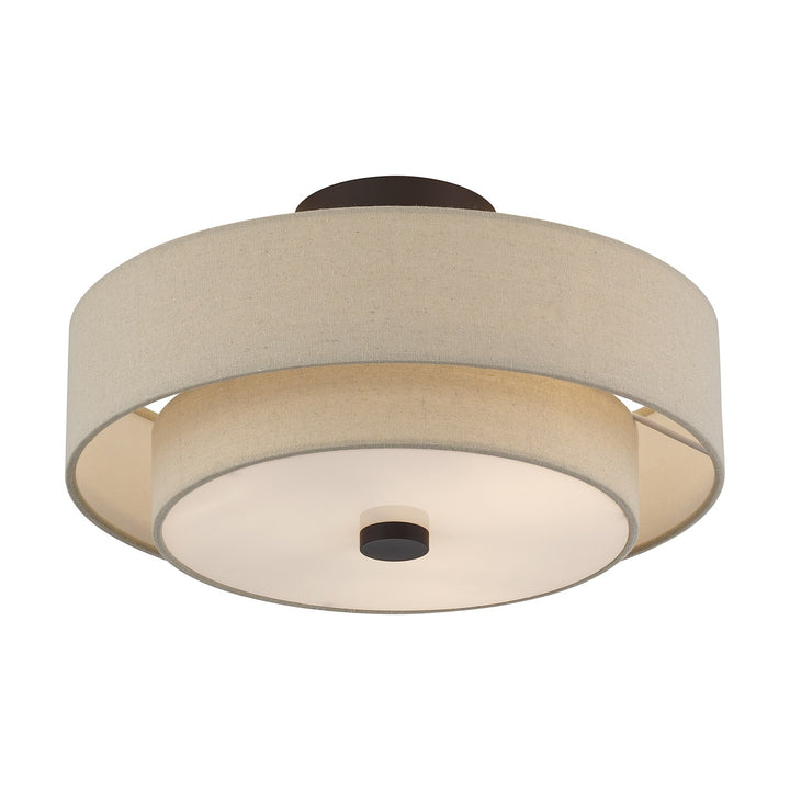 3 Light Bronze Large Semi-Flush