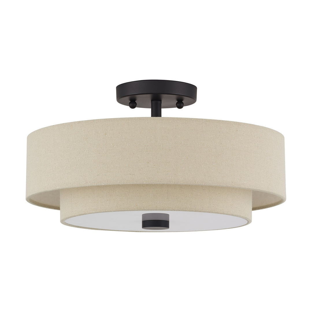 3 Light Bronze Large Semi-Flush