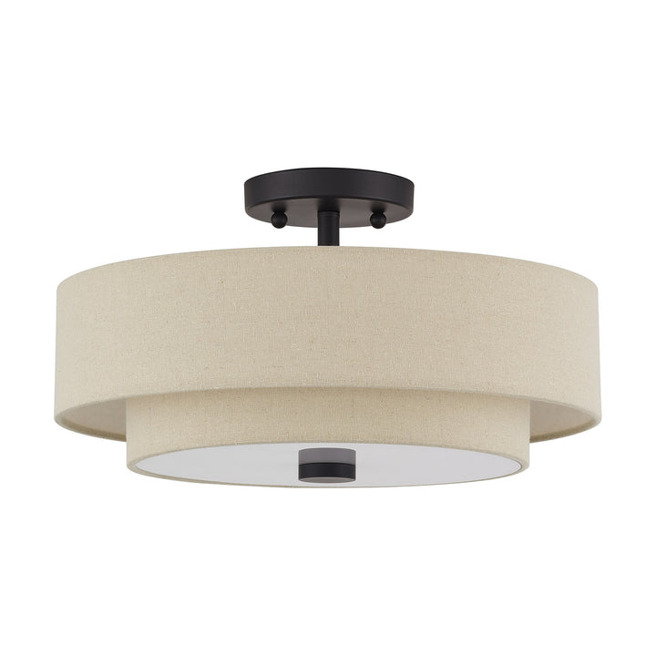 3 Light Bronze Large Semi-Flush
