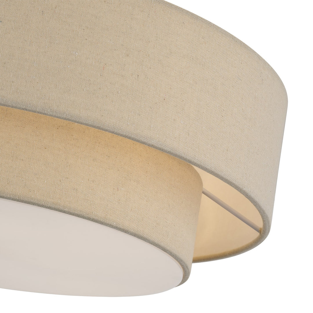 4 Light Antique Gold Leaf Large Semi-Flush