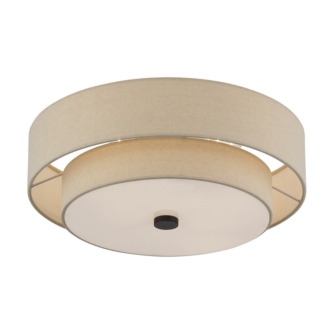 4 Light Antique Gold Leaf Large Semi-Flush