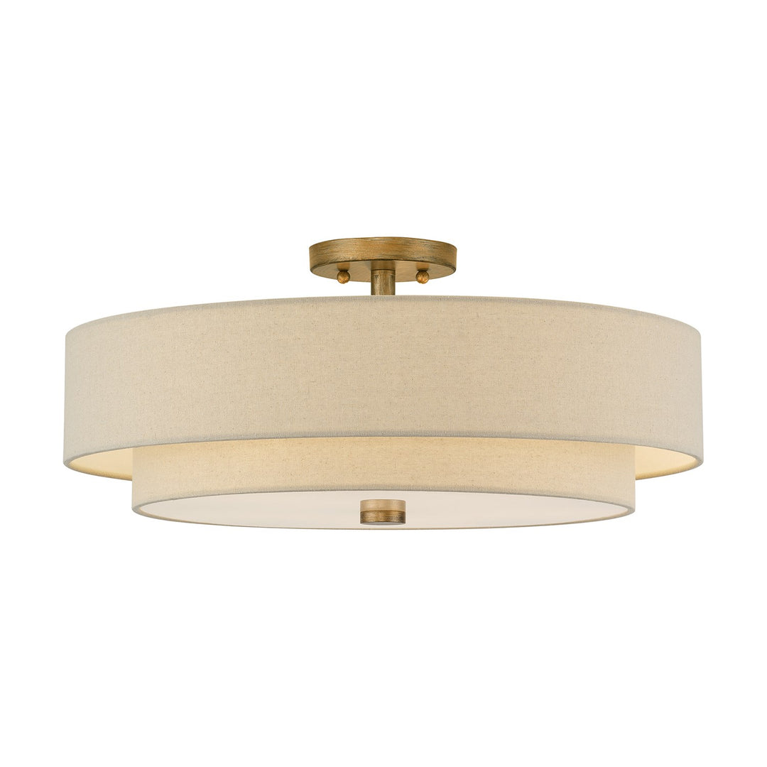 5 Light Antique Gold Leaf Extra Large Semi-Flush by Livex Lighting