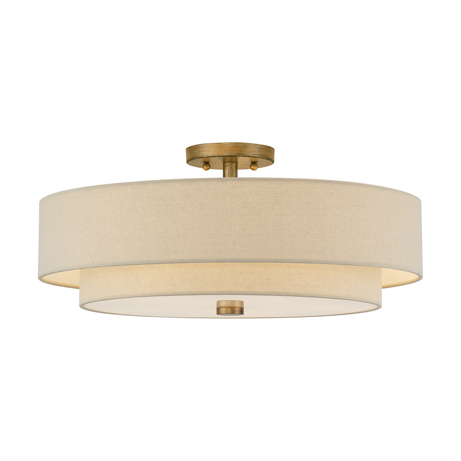 5 Light Antique Gold Leaf Extra Large Semi-Flush by Livex Lighting