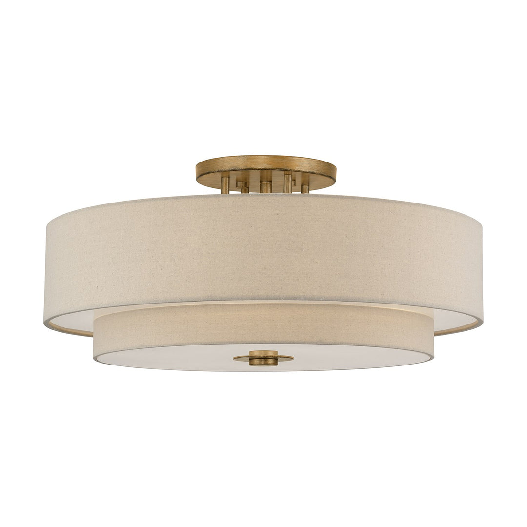 6 Light Antique Gold Leaf Extra Large Semi-Flush by Livex Lighting