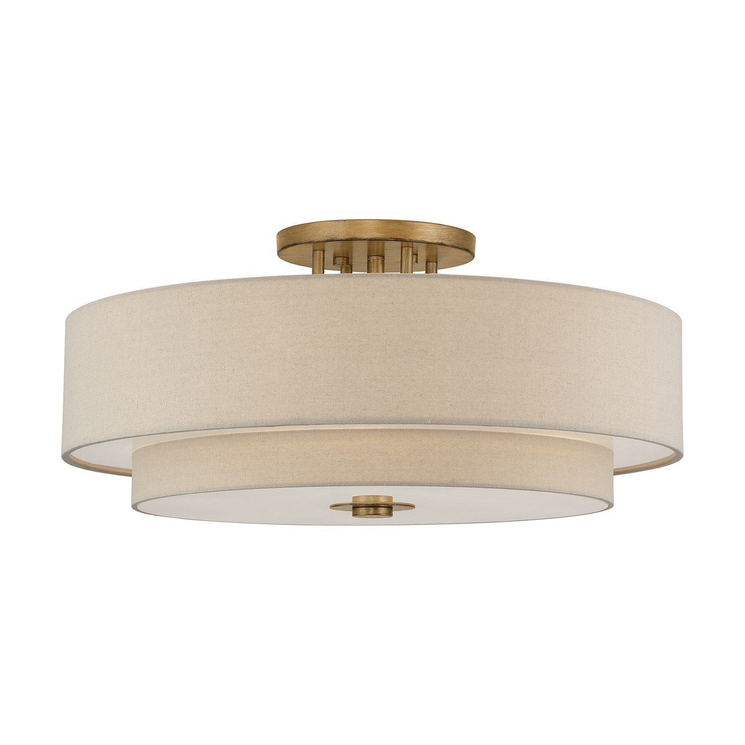 6 Light Antique Gold Leaf Extra Large Semi-Flush by Livex Lighting