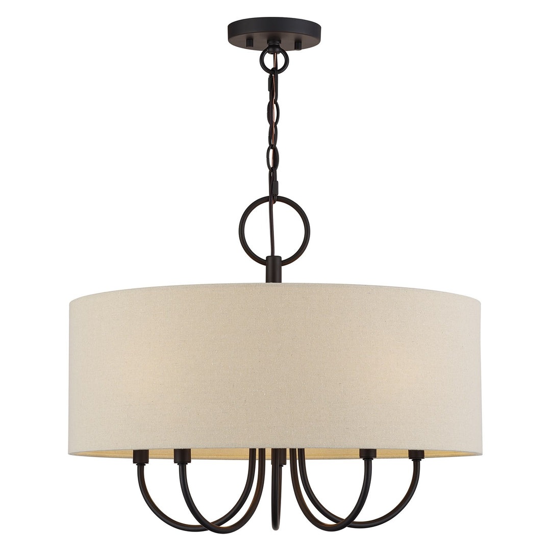 5 Light Bronze Pendant Chandelier by Livex Lighting