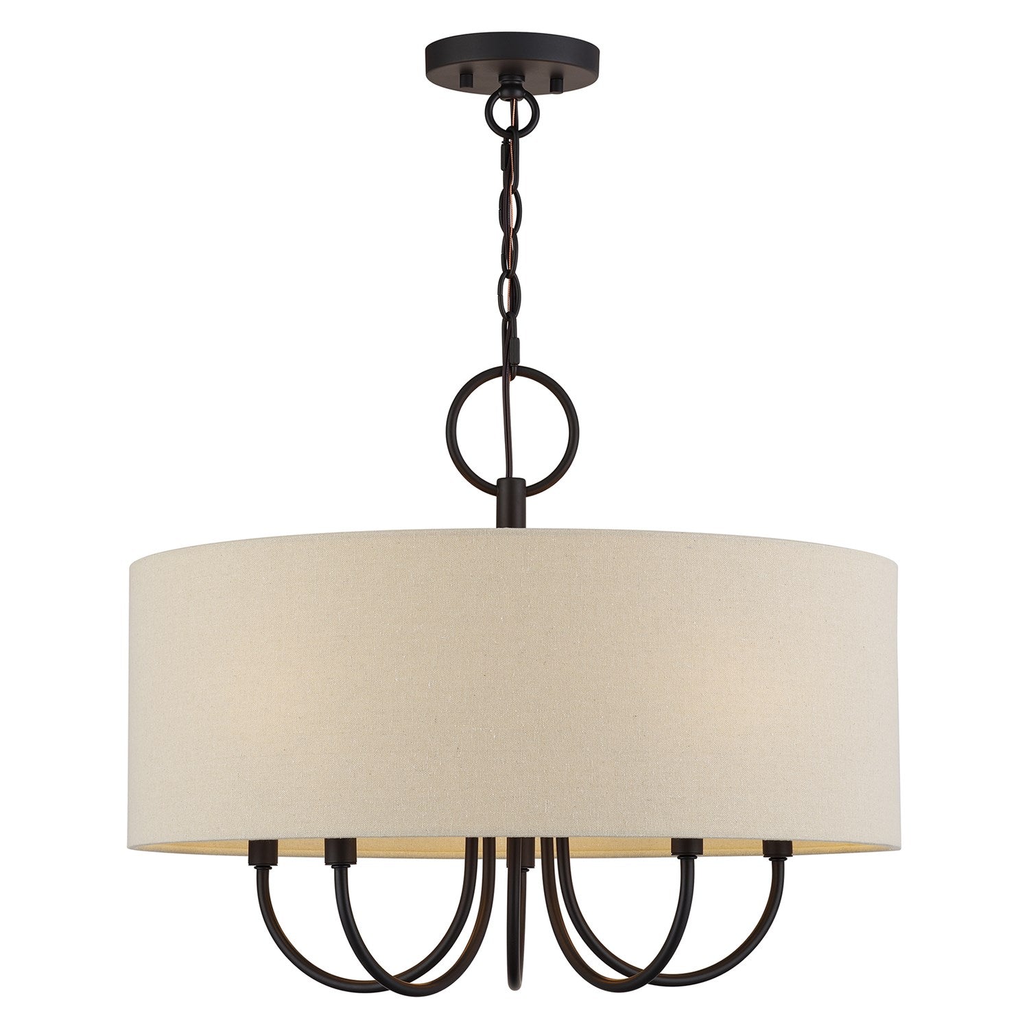 5 Light Bronze Pendant Chandelier by Livex Lighting