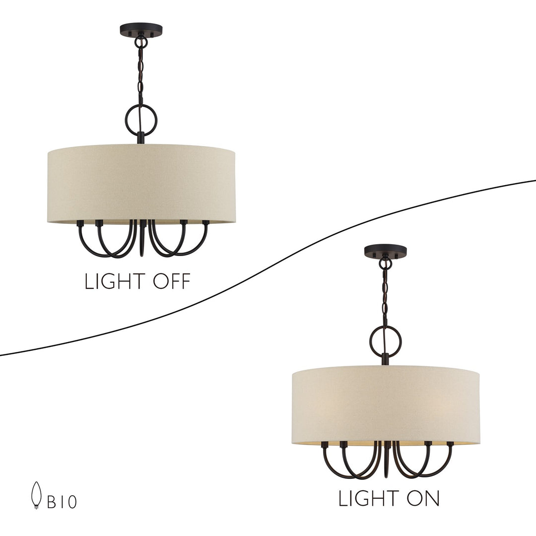 5 Light Bronze Pendant Chandelier