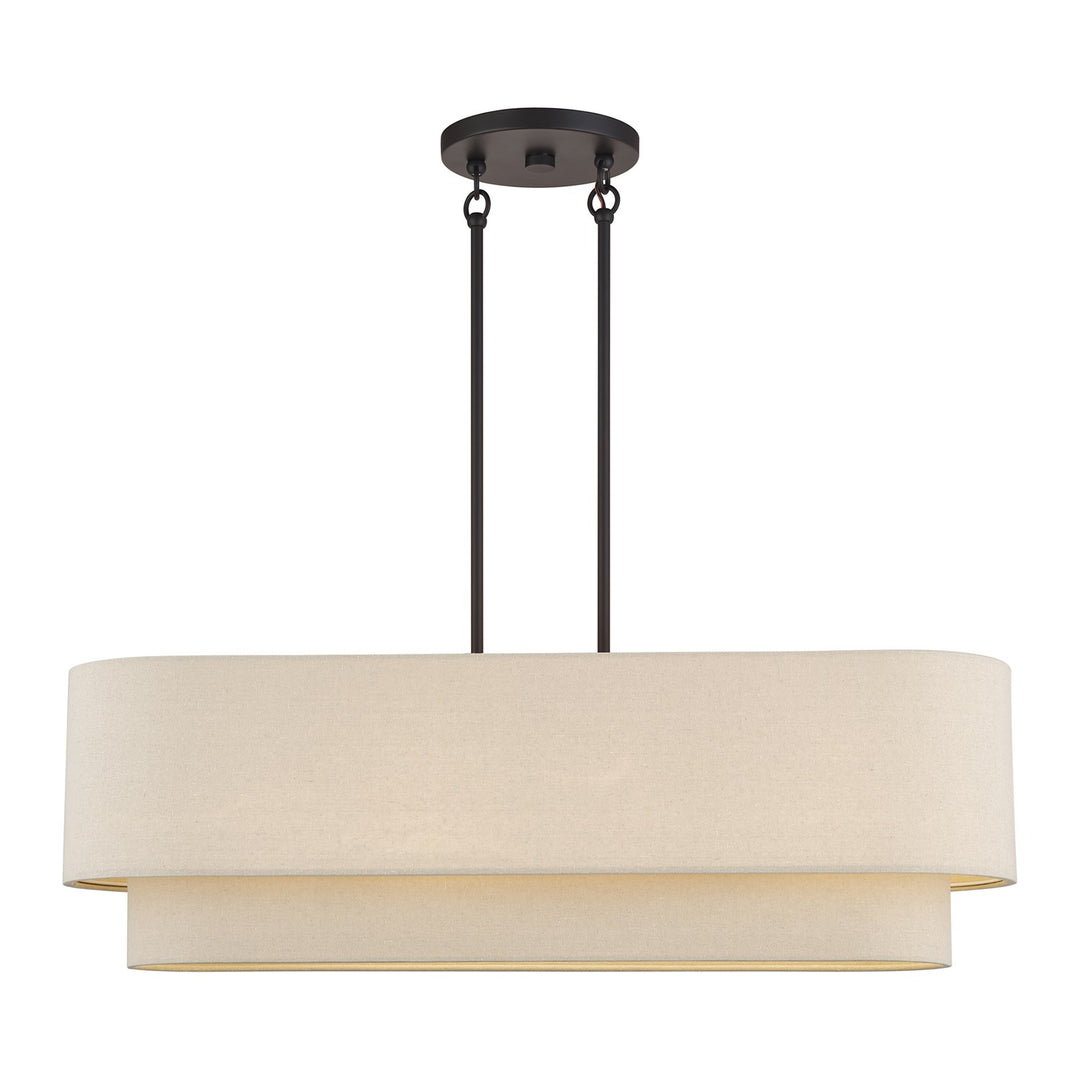 4 Light Bronze Large Linear Chandelier by Livex Lighting