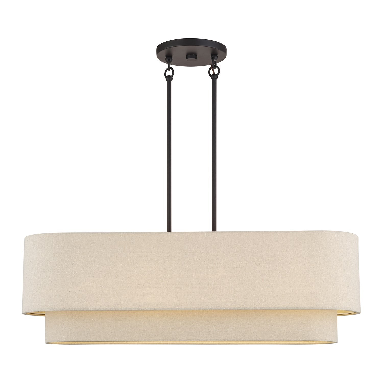 4 Light Bronze Large Linear Chandelier by Livex Lighting