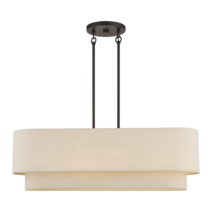 4 Light Bronze Large Linear Chandelier by Livex Lighting
