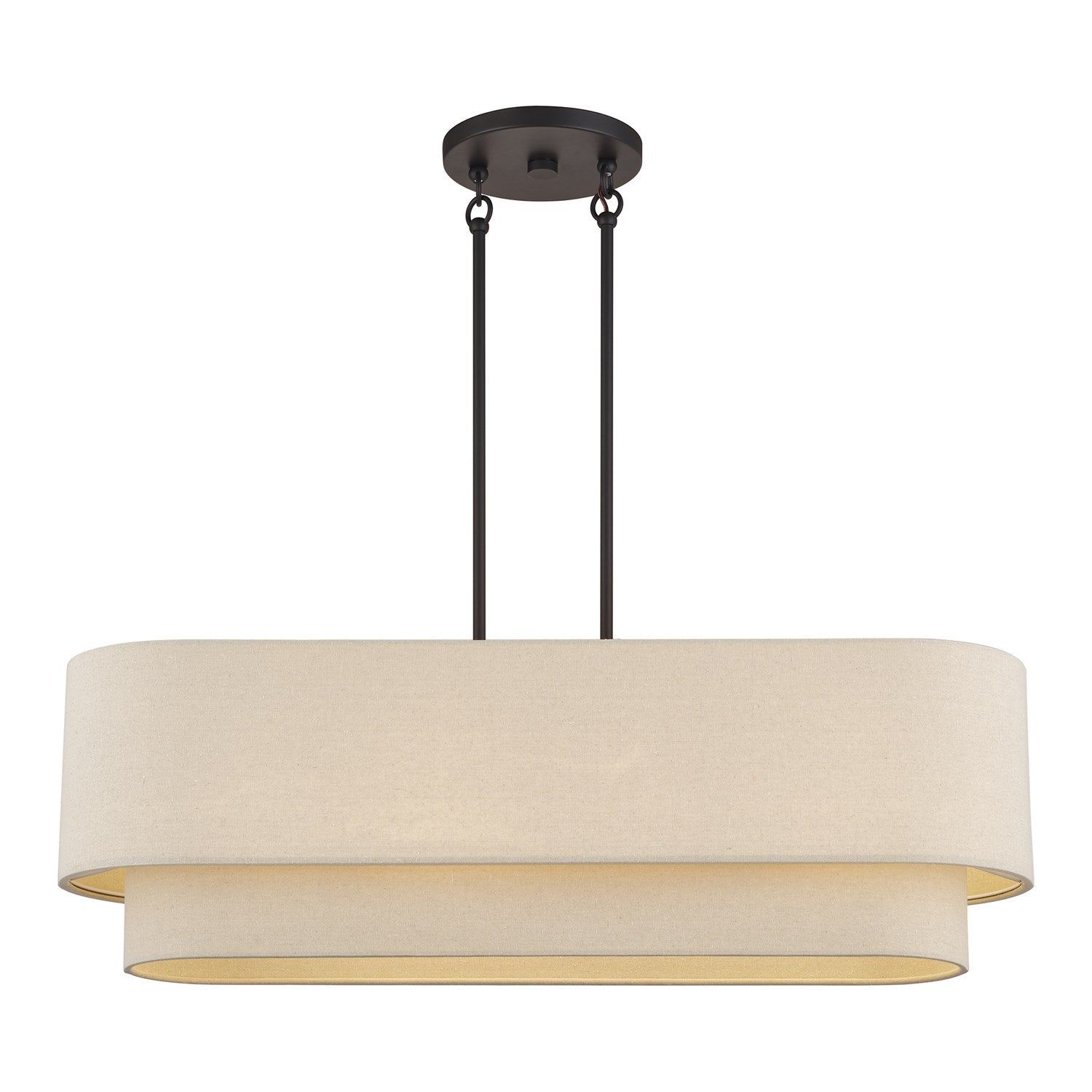 4 Light Bronze Large Linear Chandelier