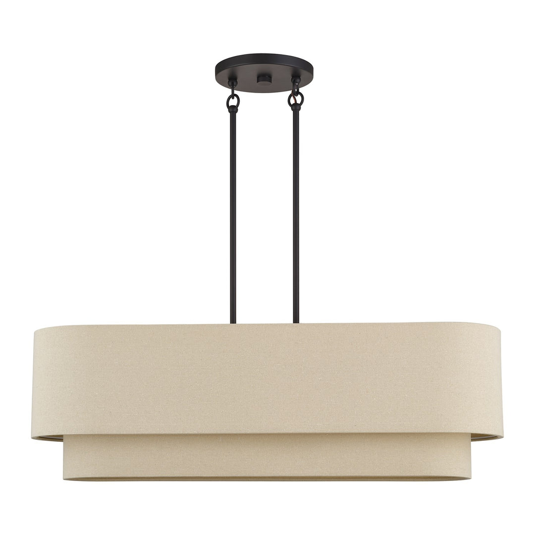 4 Light Bronze Large Linear Chandelier