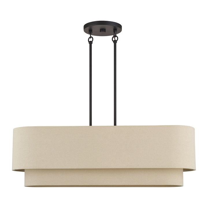 4 Light Bronze Large Linear Chandelier