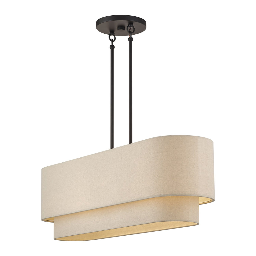 4 Light Bronze Large Linear Chandelier