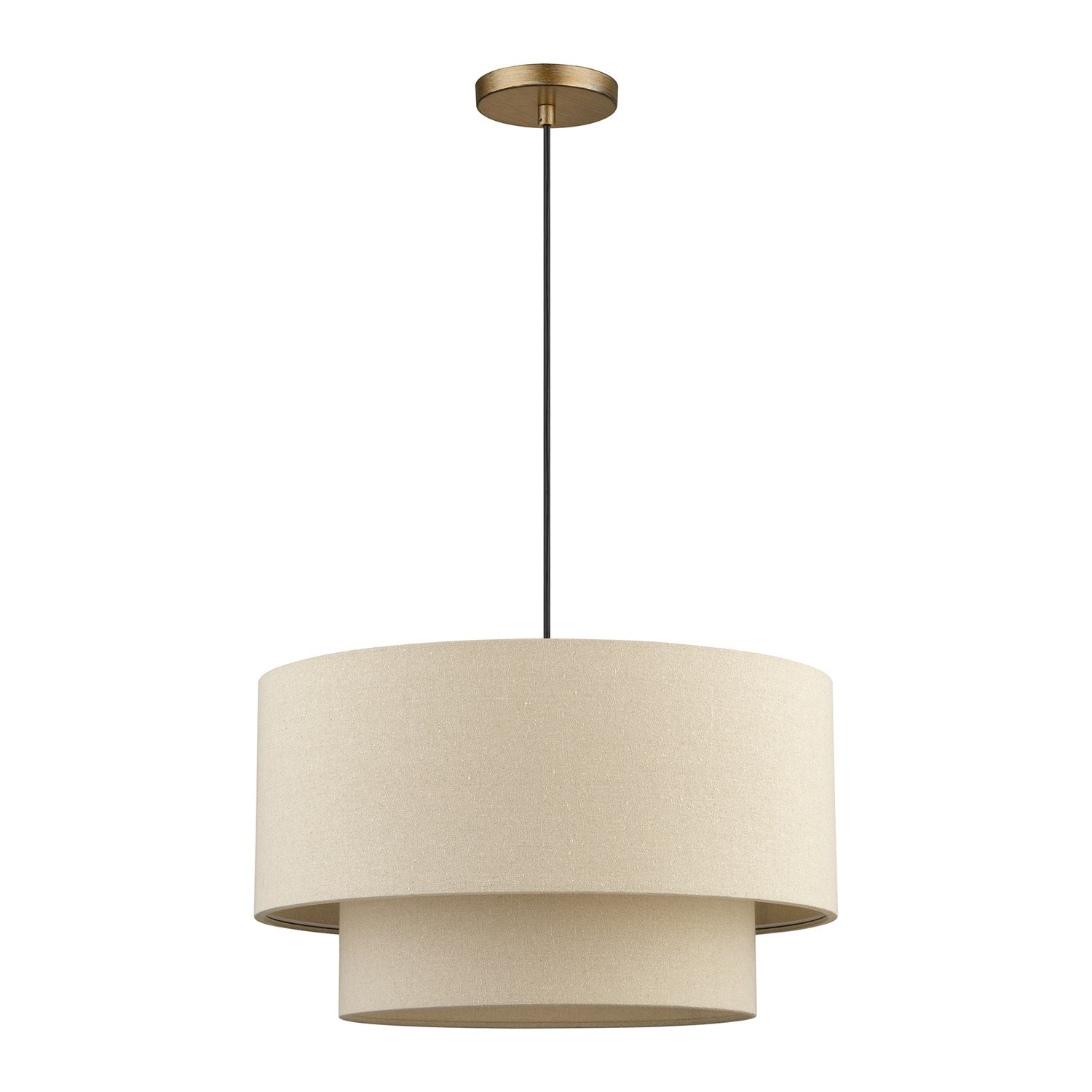 3 Light Antique Gold Leaf Pendant