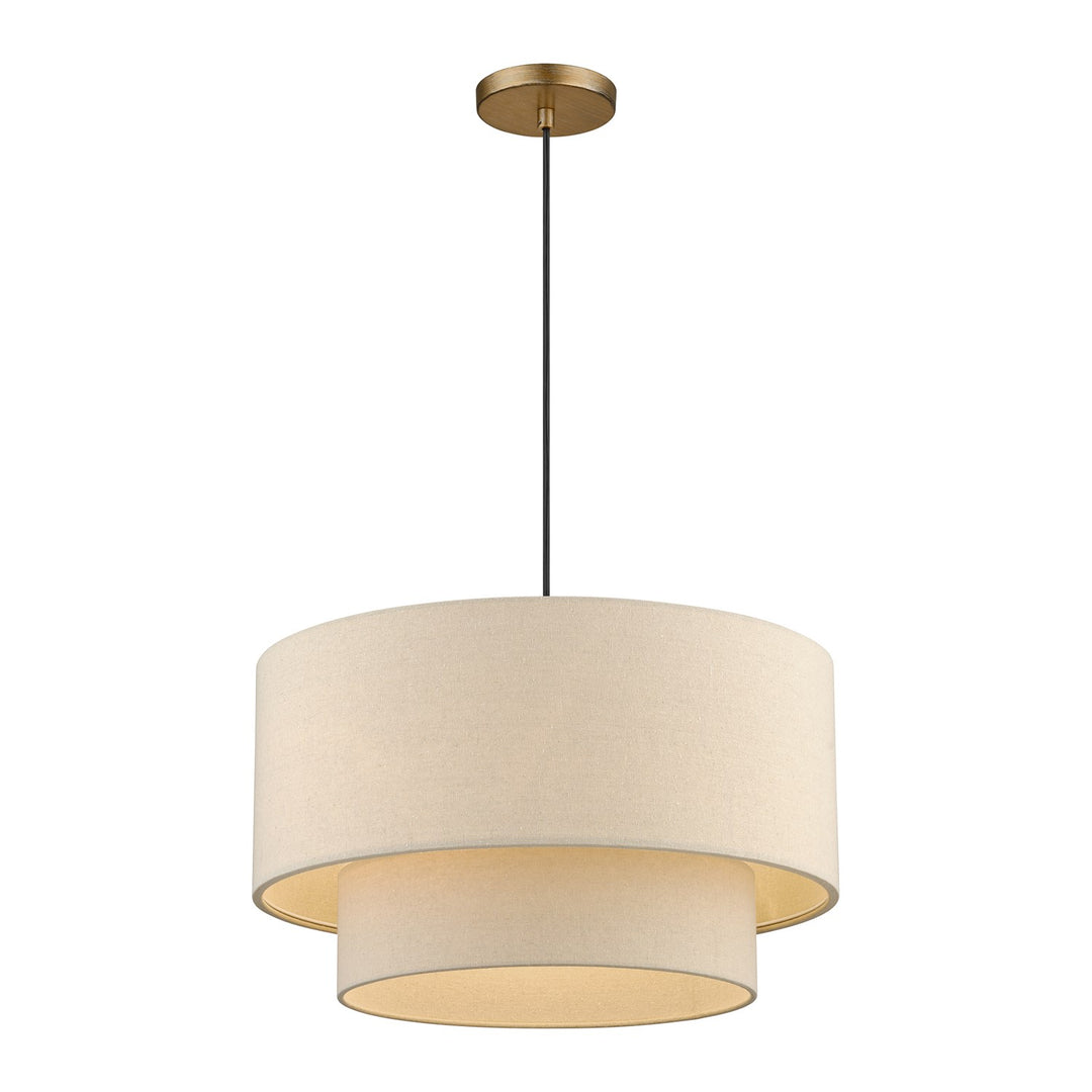 3 Light Antique Gold Leaf Pendant
