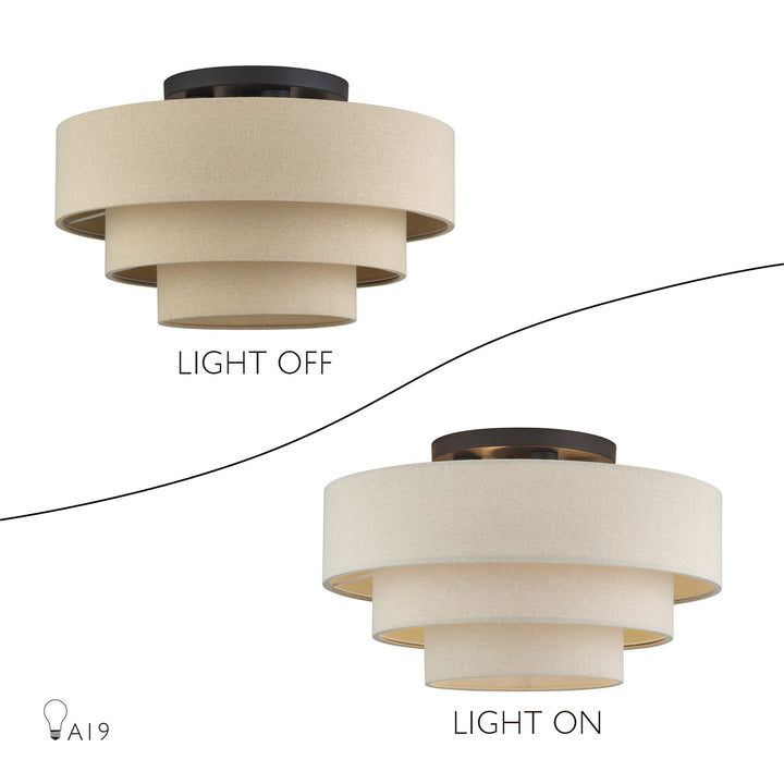 4 Light Bronze Extra Large Semi-Flush