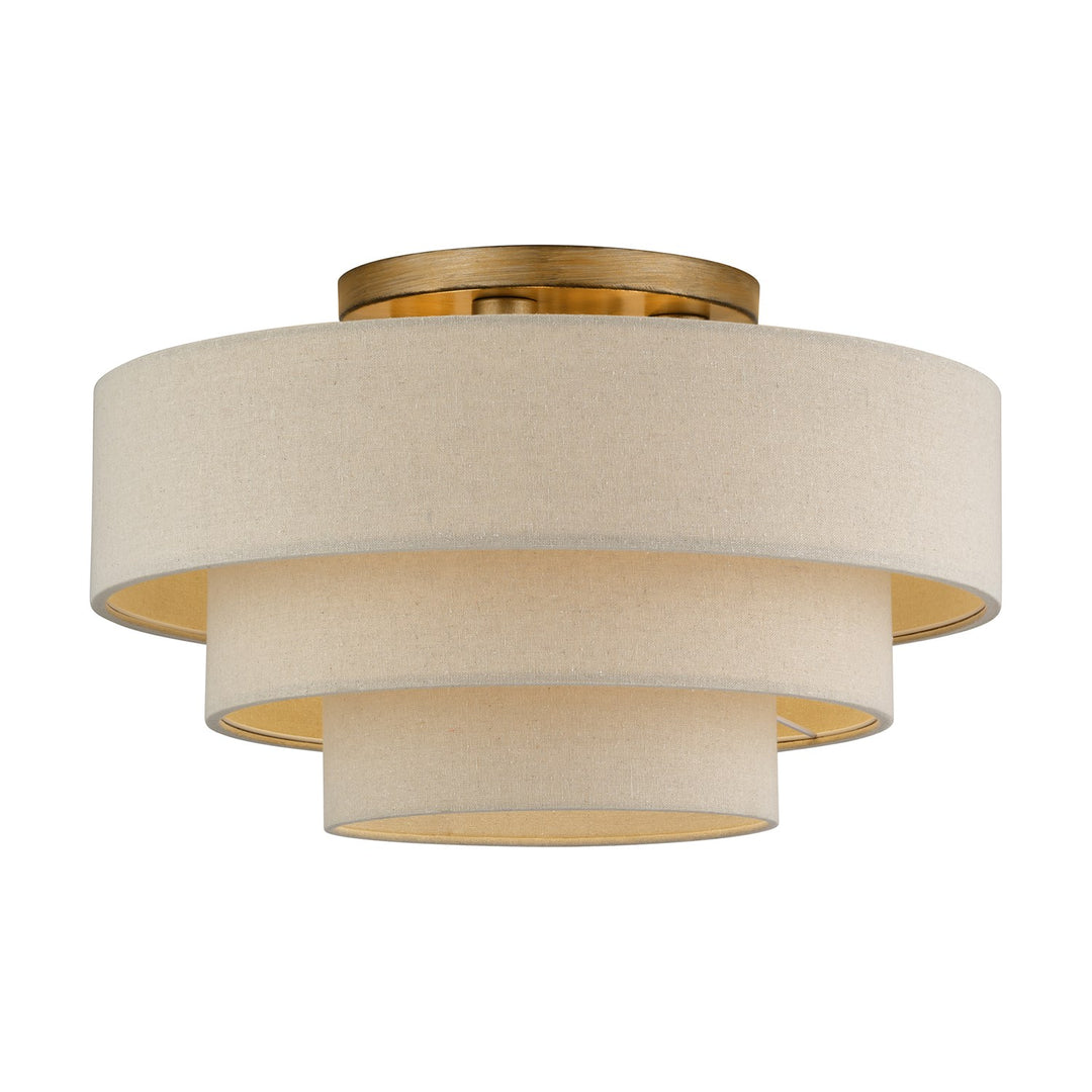 4 Light Antique Gold Leaf Extra Large Semi-Flush by Livex Lighting