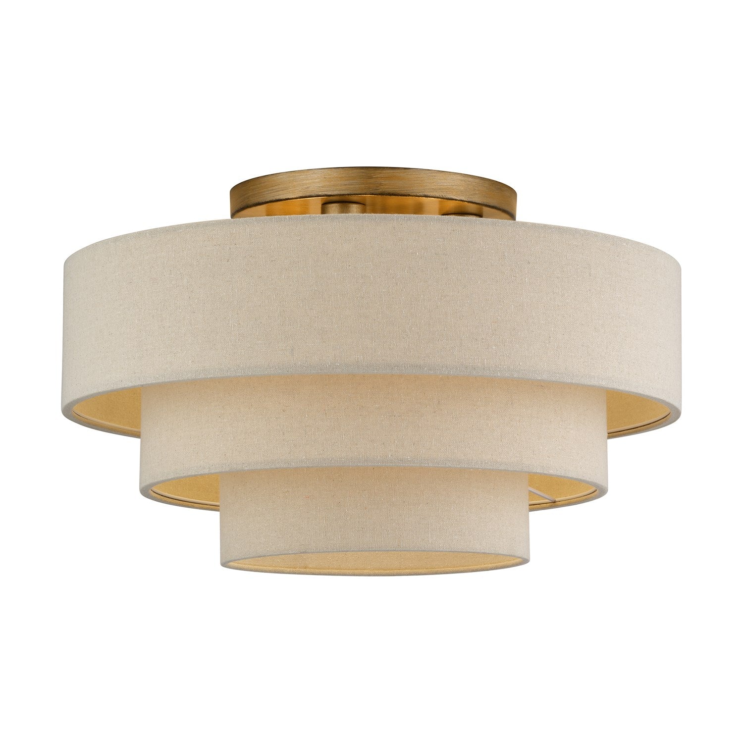 4 Light Antique Gold Leaf Extra Large Semi-Flush by Livex Lighting