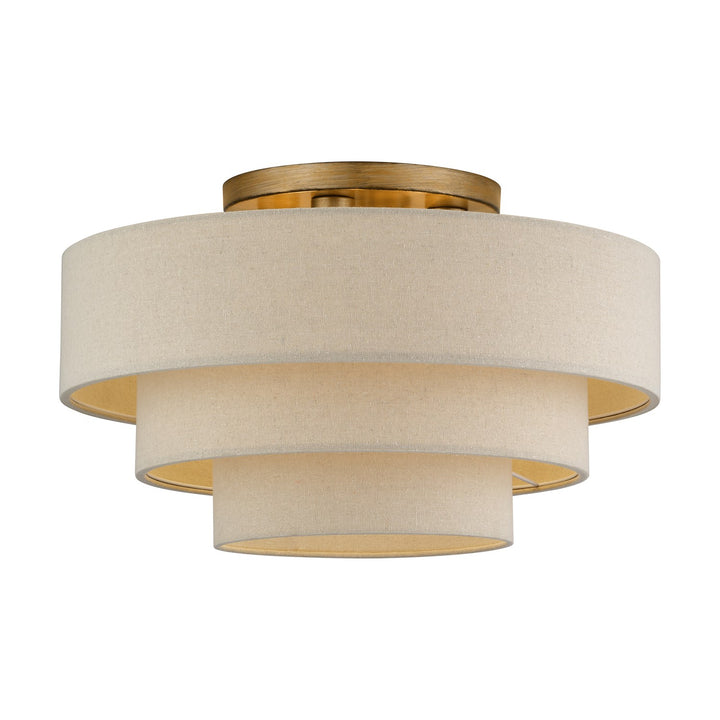 4 Light Antique Gold Leaf Extra Large Semi-Flush by Livex Lighting