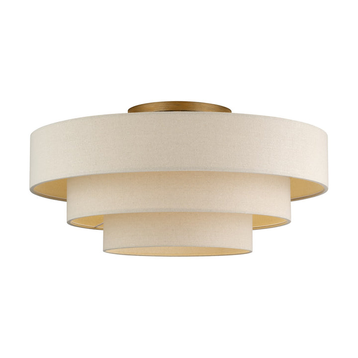 5 Light Antique Gold Leaf Extra Large Semi-Flush by Livex Lighting