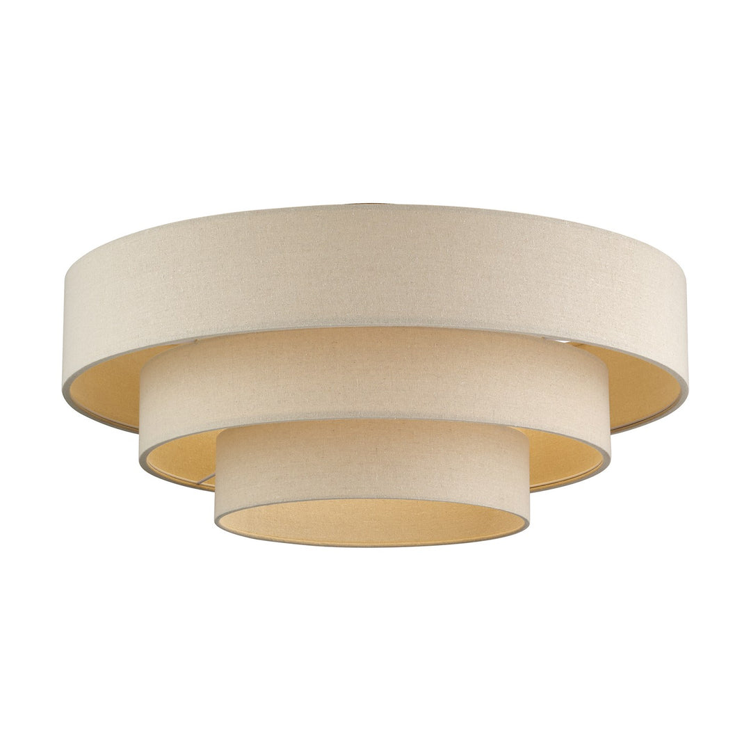 5 Light Antique Gold Leaf Extra Large Semi-Flush